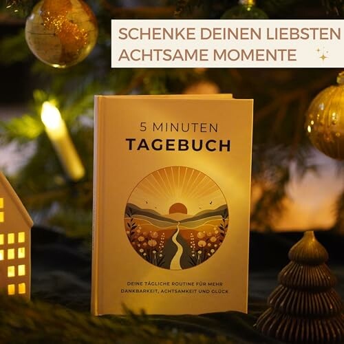 5 Minuten Tagebuch unter Weihnachtsbaum