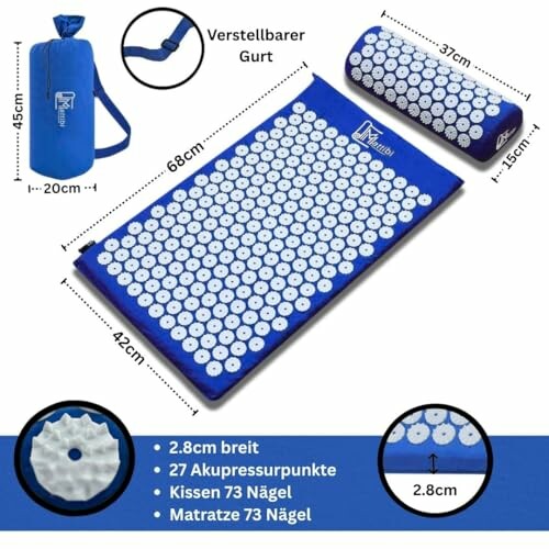 Akupressurmatte mit Kissen