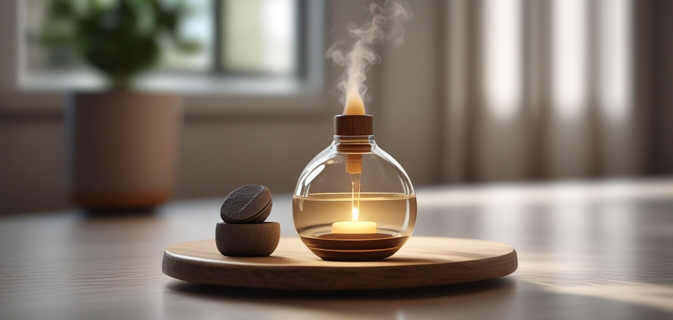 Aromatherapy diffuser in a calming setting
