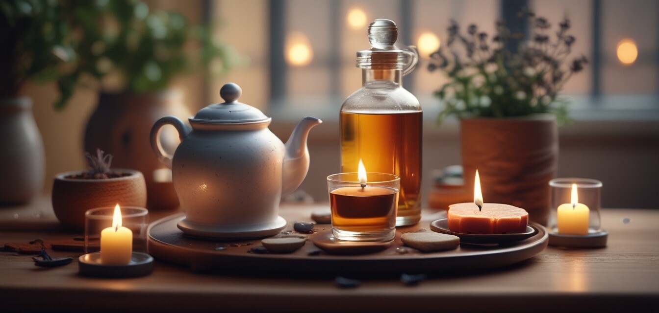 Calming aromatherapy setup