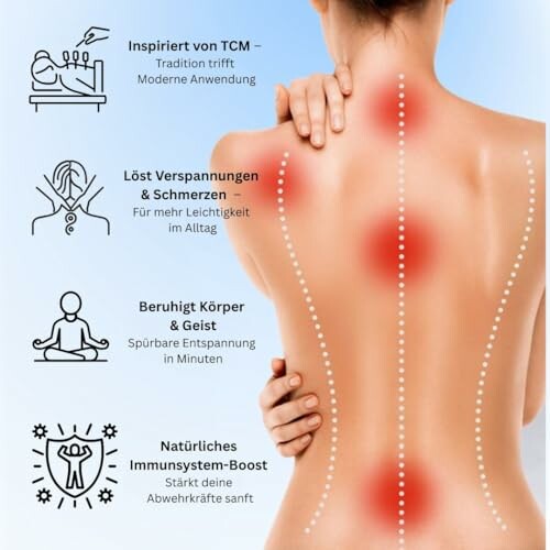 Infografik über Rückenentspannung und Immunstärkung