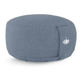 Blaues Meditationskissen mit Lotusmotiv