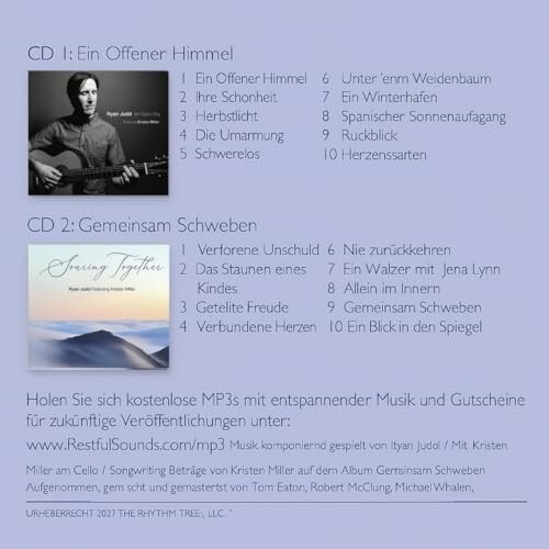 Zwei CD-Cover mit Titellisten und Musikerinformationen.