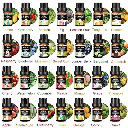 Verschiedene ätherische Öle mit Frucht- und Gemüsearomen