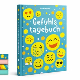 Gefühlstagebuch mit verschiedenen Emojis auf dem Cover