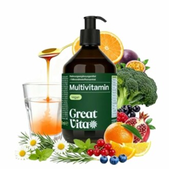 Multivitaminflasche mit Obst und Gemüse