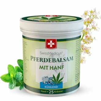 Kühlender Pferdebalsam mit Hanf und Kräutern