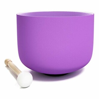 Lila Klangschale mit Schlägel