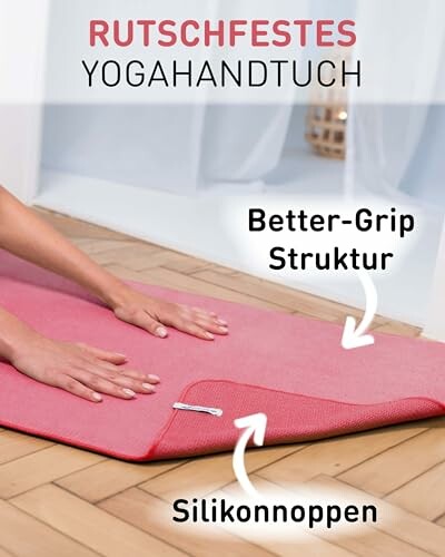 Rutschfestes Yogahandtuch mit Better-Grip Struktur und Silikonnoppen.