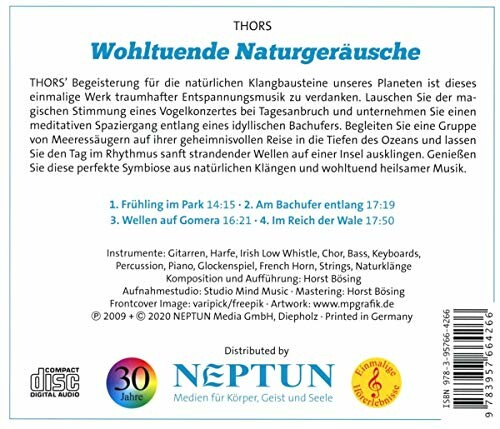 CD-Cover mit Informationen zu Thors' Naturgeräuschen und Trackliste.