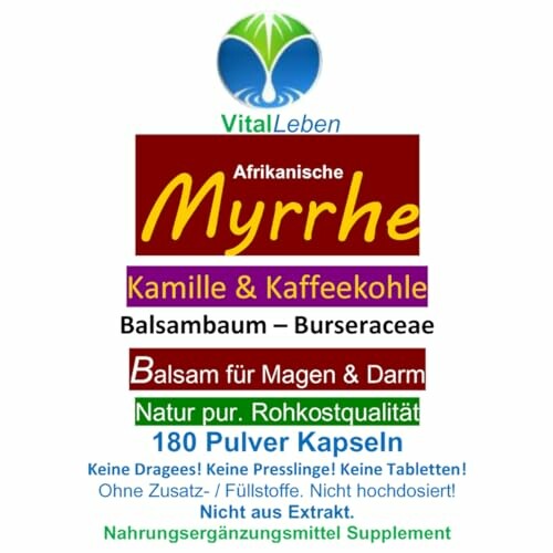 Afrikanische Myrrhe Kapseln für Magen und Darm, Natur pur.